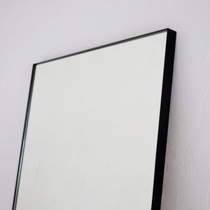 matte black steel framed full length wall-standing floor mirror