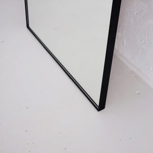 matte black steel framed full length wall-standing floor mirror