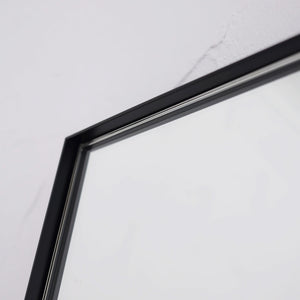 matte black steel framed full length wall-standing floor mirror